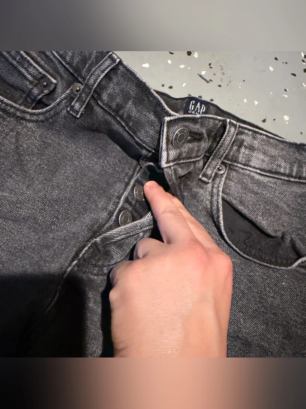 Gap Black & Grey Denim Shorts